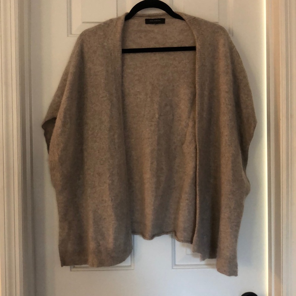 Halogen large open poncho cardigan sweater